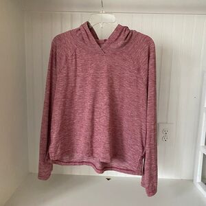 Women’s RBX Workout Running Cropped Hoodie Heather Red Rose XL sports athleisure